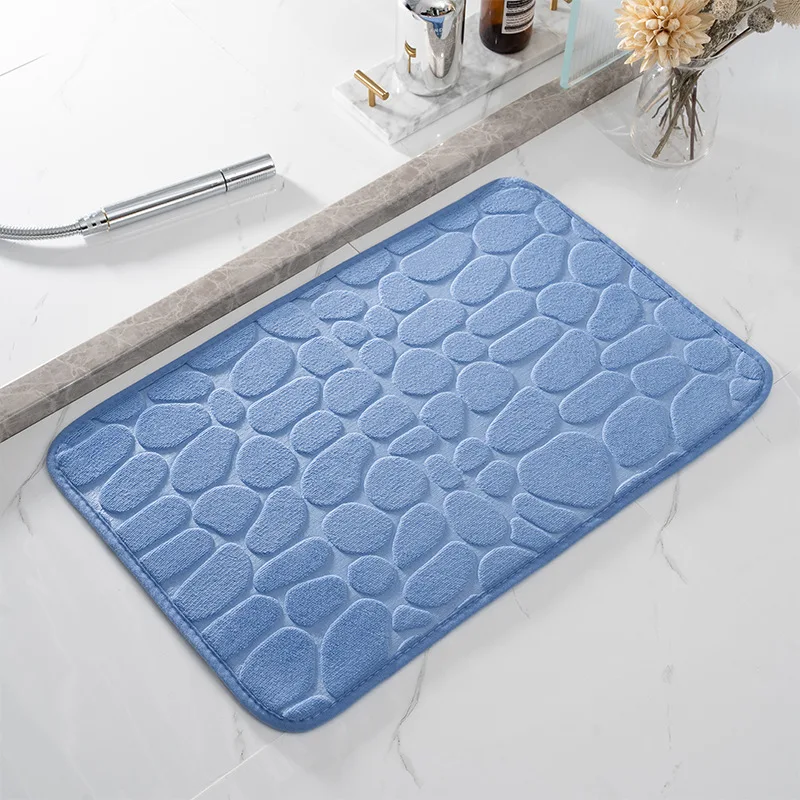 tapis de salle de bain bleu
